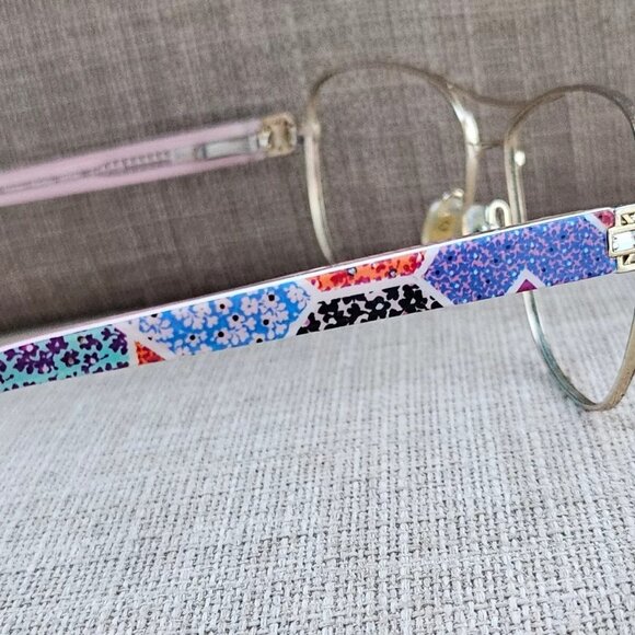 Vera Bradley Women Eyeglasses/Sunglasses Frame Gold Tone MODERN MADLEY Glasses - Picture 7 of 12